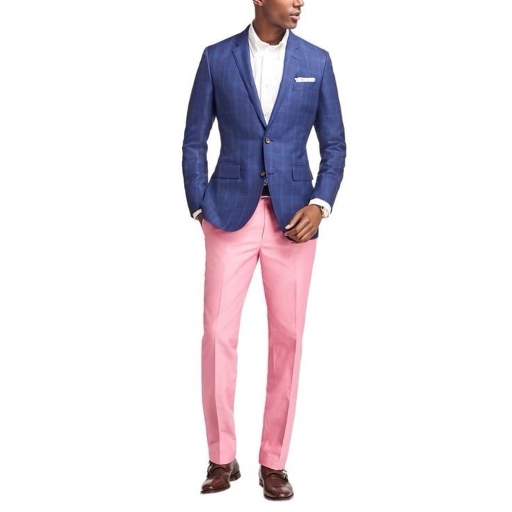 Brooks Brothers Milano Solid Pink Dress Pants Mens W 31/L 32 Excellent Condition